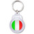 Italy Flag - Round Plastic Key Ring
