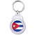 Cuba Flag - Round Plastic Key Ring