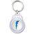 Lightning Bolt Blue - Round Plastic Key Ring