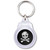 Distressed Skull and Crossbones - Round Plastic Key Ring