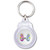White Robot Couple - Round Plastic Key Ring