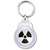 Black Nuclear Symbol - Round Plastic Key Ring