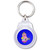 Blue Girl Robot - Round Plastic Key Ring
