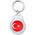 Turkey Flag - Round Plastic Key Ring