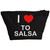 I Love To Salsa - Black Make Up Bag