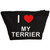 I Love My Terrier - Black Make Up Bag