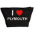 I Love Plymouth - Black Make Up Bag