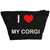 I Love My Corgi - Black Make Up Bag