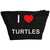 I Love Turtles - Black Make Up Bag