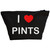 I Love Pints - Black Make Up Bag