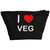I Love Veg - Black Make Up Bag