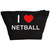I Love Netball - Black Make Up Bag