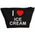 I Love Ice Cream - Black Make Up Bag