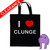 I Love Clunge - Black Cotton Tote Bag (Clearance)