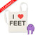 I Love Feet - Natural Cotton Sling Bag (Clearance)