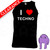 I Love Heart Techno - Large Black Vest (Clearance)