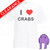 I Love Crabs - Medium White T Shirt (Clearance)