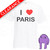 I Love Paris - Extra Large White T Shirt (Clearance)
