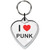 I Love Punk Small Heart Shaped Key Ring