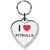 I Love Pitbulls Small Heart Shaped Key Ring