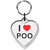 I love Poo Small Heart Shaped Key Ring