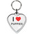 I Love Puppies Small Heart Shaped Key Ring