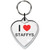 I Love Staffys Small Heart Shaped Key Ring