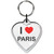 I Love Paris Small Heart Shaped Key Ring