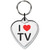 I love TV Small Heart Shaped Key Ring
