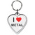 I Love Metal Small Heart Shaped Key Ring