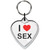 I Love Sex Small Heart Shaped Key Ring