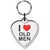 I Love Old Men Small Heart Shaped Key Ring