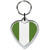 Nigeria Flag Small Heart Shaped Key Ring