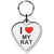 I Love My Rat Small Heart Shaped Key Ring