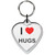 I Love Hugs Small Heart Shaped Key Ring I Love Hugs Small Heart Shaped Key Ring