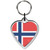 Norway Flag Small Heart Shaped Key Ring