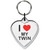 I Love My Twin Small Heart Shaped Key Ring I Love My Twin Small Heart Shaped Key Ring