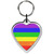Gay Flag Small Heart Shaped Key Ring