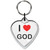 I love God Small Heart Shaped Key Ring I love God Small Heart Shaped Key Ring