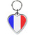 France Flag Small Heart Shaped Key Ring France Flag Small Heart Shaped Key Ring