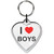 I Love Boys Small Heart Shaped Key Ring I Love Boys Small Heart Shaped Key Ring