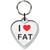 I Love Fat Small Heart Shaped Key Ring
