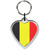 Belgium Flag Small Heart Shaped Key Ring Belgium Flag Small Heart Shaped Key Ring