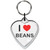I Love Beans Small Heart Shaped Key Ring I Love Beans Small Heart Shaped Key Ring