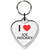 I Love Ice Hockey Small Heart Shaped Key Ring