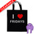 I Love Fridays - Black Cotton Tote Bag (Clearance)