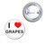 I Love Grapes - Button Badge