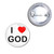 I love God - Button Badge I love God - Button Badge