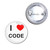 I love Code - Button Badge