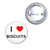 I Love Biscuits - Button Badge